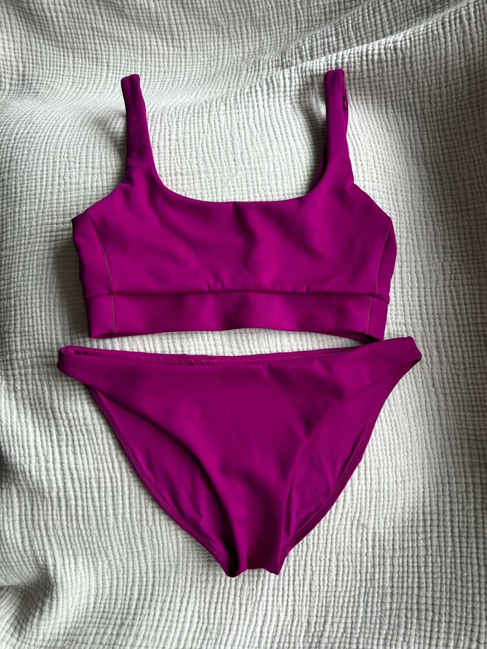 Left On Friday Magenta Scoop Neck Bikini Set